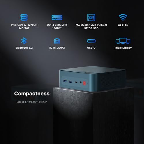  BOSGAME P2 Mini PC per professionisti con Windows 11 Pro
| BOSGAME P2 Mini PC 12th Gen i7-12700H per designatori
| BOSG