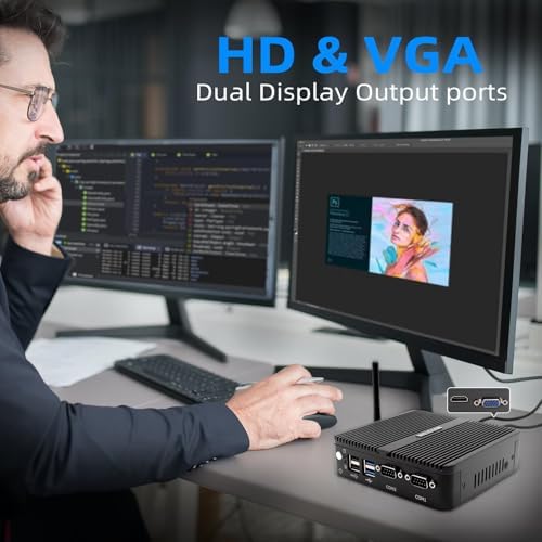  WEIDIAN Fanless Industrial PC N100 - Industrial Mini PC per Uso Professionale con Due Vitevisori 4K
| WEIDIAN N100 Fan